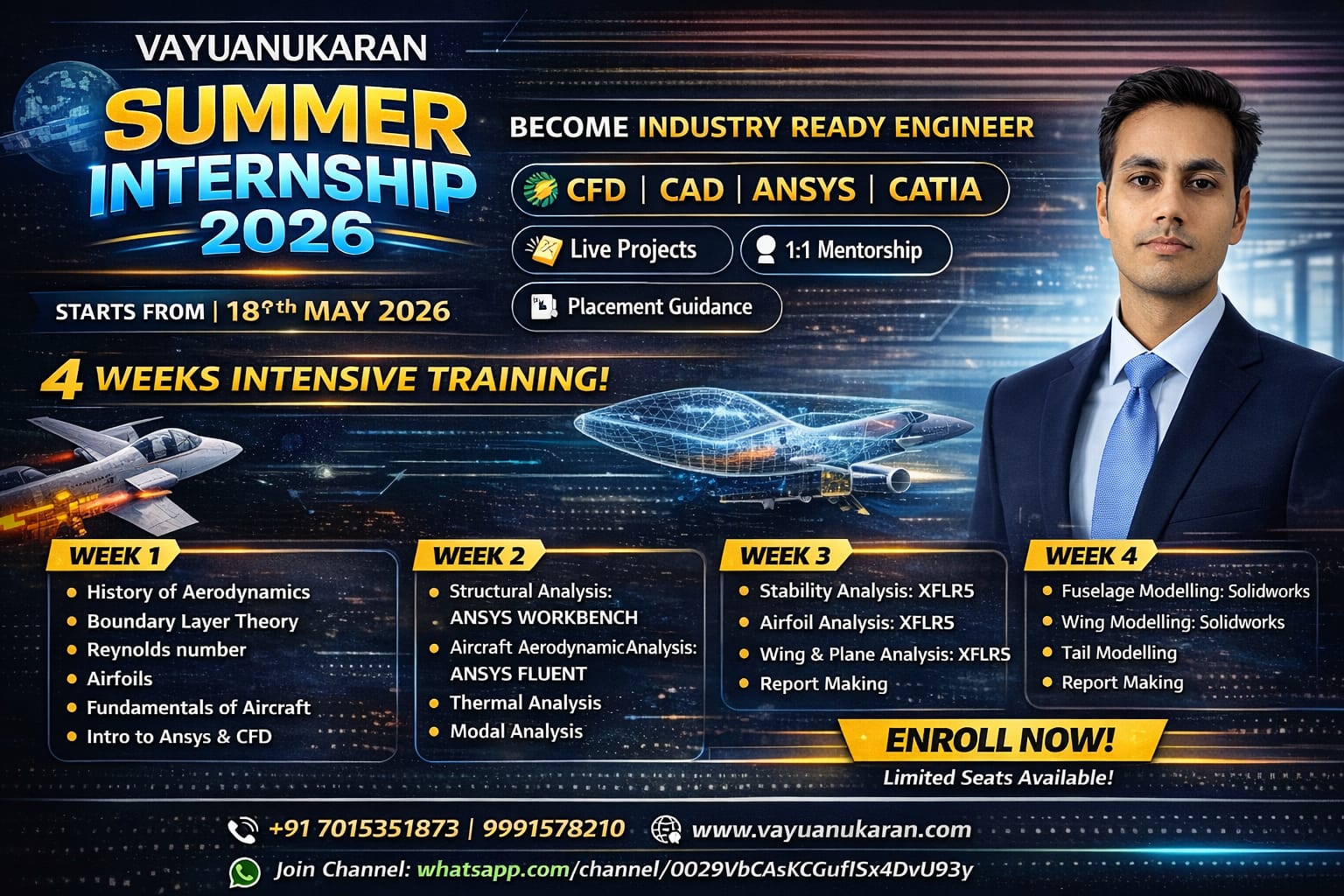 Summer internship(Industry-Oriented Aircraft Design & Simulation Program)